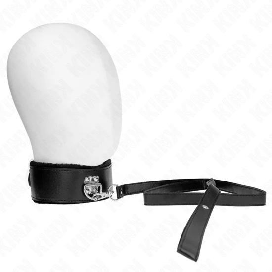 Colier cu lesă 116 cm cu nituri argintii, Model 4, Negru, reglabil 40-48 cm x 6 cm