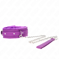 Choker cu lesă 65 cm cu restricții, mov, 36-42 cm x 5.5 cm