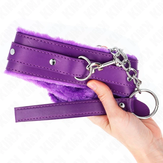 Choker cu lesă 65 cm cu restricții, mov, 36-42 cm x 5.5 cm