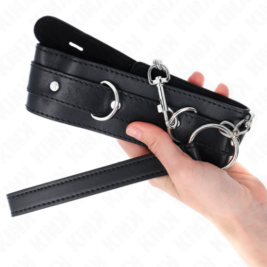 Choker cu curea 65 cm, cu prindere, Negru 54 x 4.5 cm