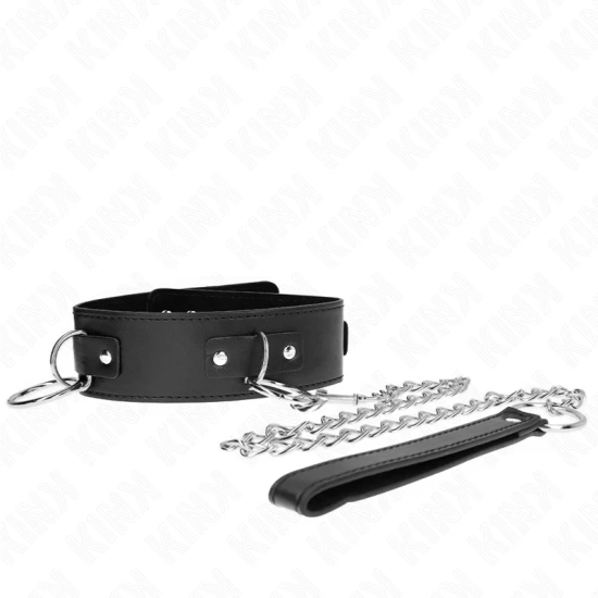 Colier cu lesă, 65 cm, model cu 3 inele, reglabil 36-43 cm x 5 cm, Roz