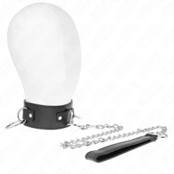 Colier cu lesă, 65 cm, model cu 3 inele, reglabil 36-43 cm x 5 cm, Roz