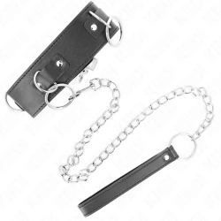 Colier cu lesă, 65 cm, model cu 3 inele, reglabil 36-43 cm x 5 cm, Roz