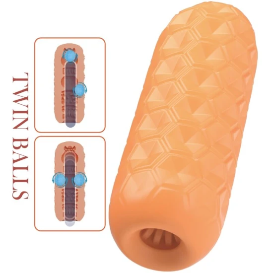 Masturbator Twin Balls - Portocaliu, BM-009230NQ