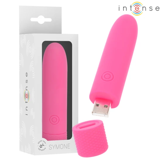 Vibrator SYMONE - 8 Vibrează, Roz, 10 x 2.2 cm.