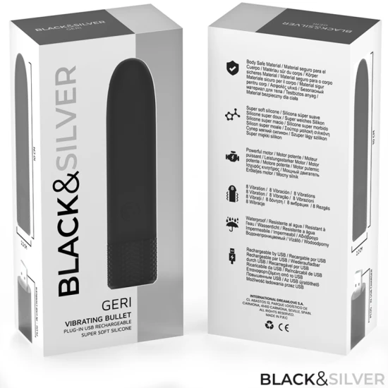 Vibrator GERI - 8 Vibrează, Negru, 10 x 2.2 cm.