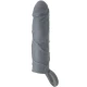 Manșon pentru penis realist, piele, Gri închis