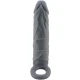 Manșon pentru penis realist, piele, Gri închis