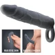 Manșon pentru penis realist, piele, Gri închis