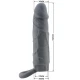 Manșon pentru penis realist, piele, Gri închis