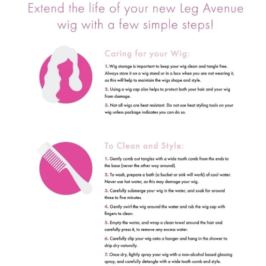 LEG AVENUE - Perucă Model, Negru