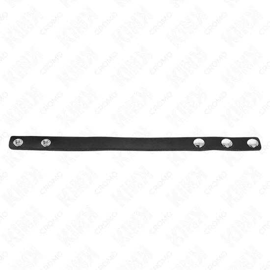 Inel penis din piele cu închidere cu presiune, 21.5 x 1.5 cm