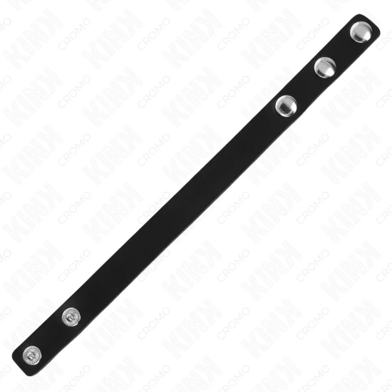 Inel penis din piele cu închidere cu presiune, 21.5 x 1.5 cm