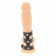 Inel penis triplu din piele cu închidere tip presiune