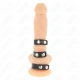 Inel penis triplu din piele cu închidere tip presiune