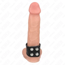 Inel penis din piele cu închidere prin presiune, 18.5 x 3.3 cm