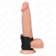 Inel penis din piele cu bretele ajustabile, Negru