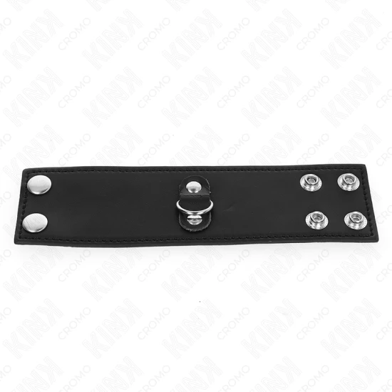 Inel penis din piele cu închidere cu presiune 18 x 5 cm