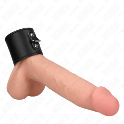 Inel penis din piele cu închidere cu presiune 18 x 5 cm