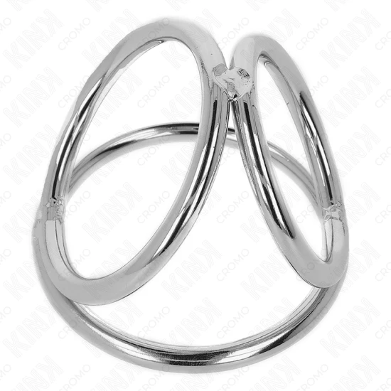 Inel penis Triple Chrome, Metal, Rozmăr 3.2 cm - 4.5 cm