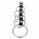 Set 5 inele metalice pentru penis, 3.2 cm - 5 cm, conectate cu piele
