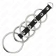 Set 5 inele metalice pentru penis, 3.2 cm - 5 cm, conectate cu piele
