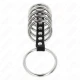Inel penis metalic 3.2 cm - 5 cm, conectat cu piele