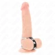 Inel dublu pentru penis, 3.8 cm până la 5 cm, conectat cu piele