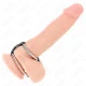 Inel dublu pentru penis, 3.8 cm până la 5 cm, conectat cu piele