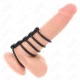 Set 5 inele penis din silicon, 3.8 cm - 4.8 cm, conectate cu piele