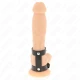 Inel penis dublu reglabil din piele, Roz