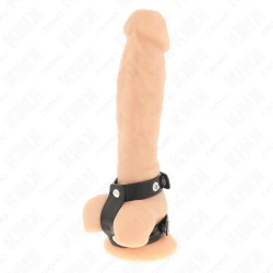 Inel penis dublu reglabil din piele, Roz