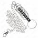 Set inele penis metalice 3.8 cm - 5 cm, conectate cu lanț metalic și curea din piele, 100 cm, Negru
