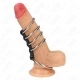 5 inele pentru penis, 3.7 cm - 5 cm, metal conectat cu piele