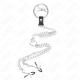 Inel penis TRIPLU CHROME din metal, 3 cm - 4.5 cm, cu lanț metal de 26 cm și clești pentru mameloane