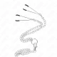 Inel penis Tip Produs Model 2, cromat triplu, Roz Negru 3.8 cm - 5 cm cu lanț metal 26 cm și clești pentru mameloane