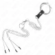 Inel penis Tip Produs Model 2, cromat triplu, Roz Negru 3.8 cm - 5 cm cu lanț metal 26 cm și clești pentru mameloane