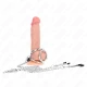 Inel penis Tip Produs Model 2, cromat triplu, Roz Negru 3.8 cm - 5 cm cu lanț metal 26 cm și clești pentru mameloane