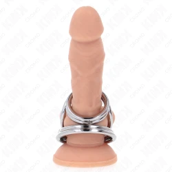 Inel penis Triplu Crom, Model 1, Roz 3.8 cm - 5 cm