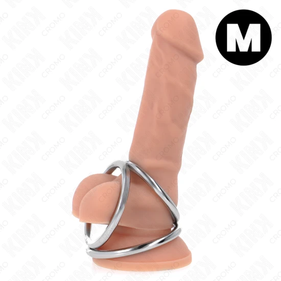 Inel penis din metal cromat triplu, Model 2, 3,8 - 5 cm