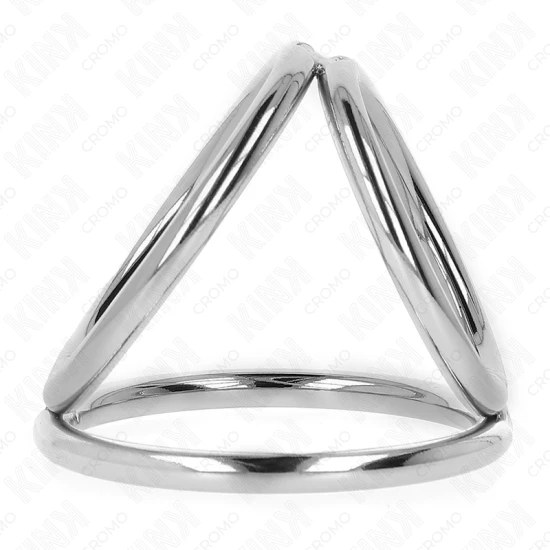 Inel penis din metal cromat triplu, Model 2, 3,8 - 5 cm