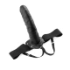 19 CM Strap-On cu gaura, Negru
