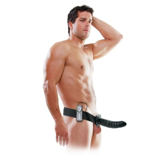 Strap-On 19 Cm Cu Cavitate, negru
