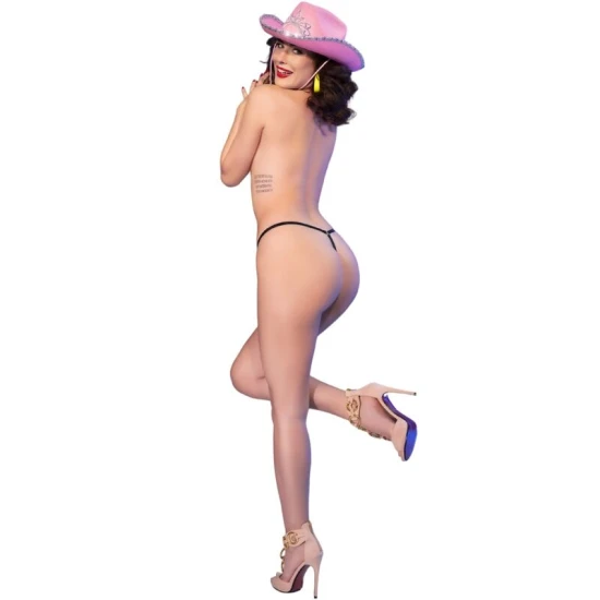 CHILIROSE - Slip tip Tanga Model Kiss Me, Negru