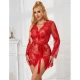 Rochie de noapte din dantelă + chilot, roșu, L/XL