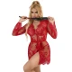 Rochie de noapte din dantelă + chilot, roșu, L/XL