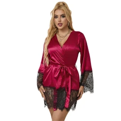 SUBBLIME - Set pijama din dantelă elegantă, roșu, S/M