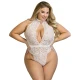 Body sexy Dantelă - Decupat, Alb, S/M