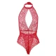 Body deschis din material elastic, roșu, L/XL