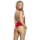Body deschis din material elastic, roșu, L/XL
